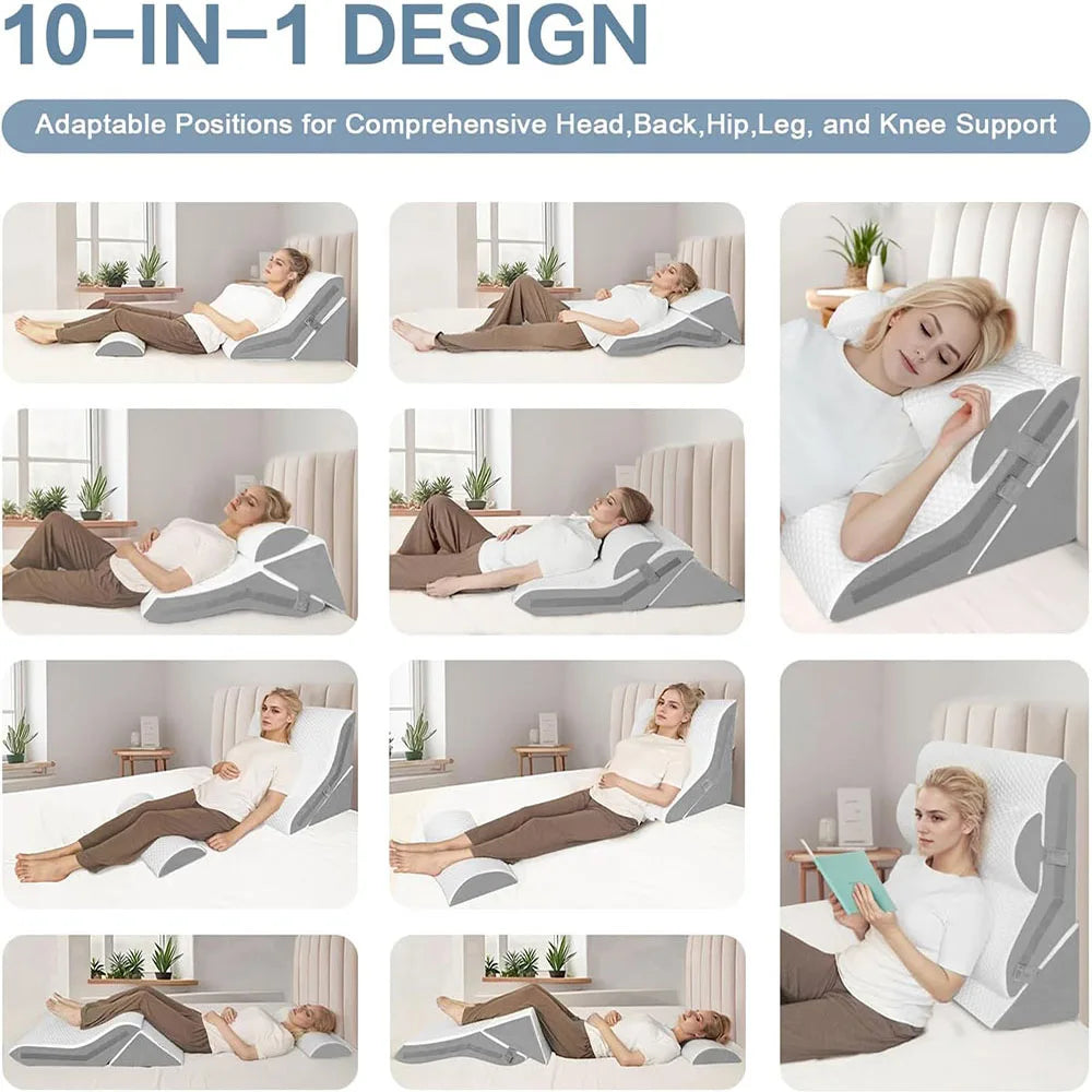 Oreiller triangulaire ergonomique - utilisation au lit