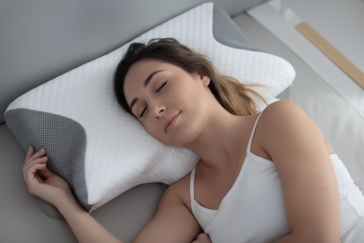 Gros plan femme dormant sur oreiller